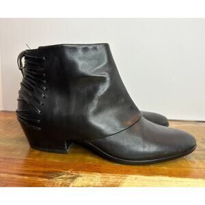 Sam Edelman Women's Princeton Leather Ankle Boots Black Size 8.5 Stylish Comfort